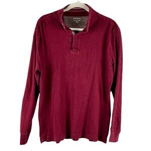 Banana Republic Men’s Burgundy Long Sleeve Polo Shirt Large